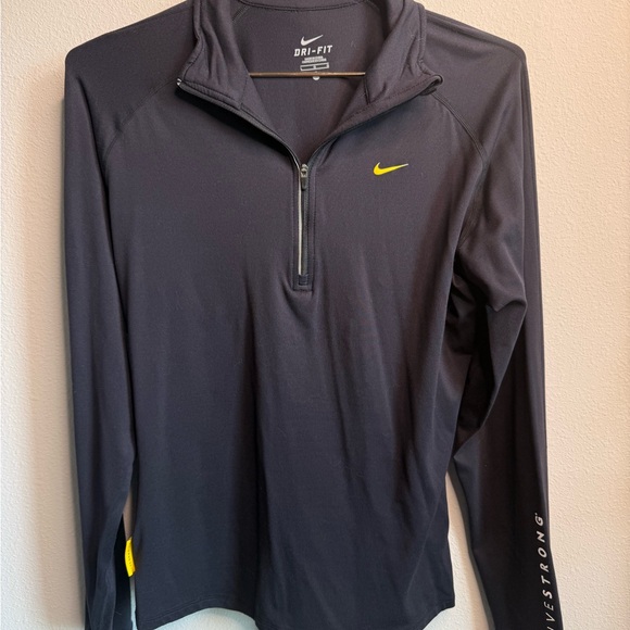Nike Tops - Nike Livestrong DRI-FIT Black Half-Zip Pullover
